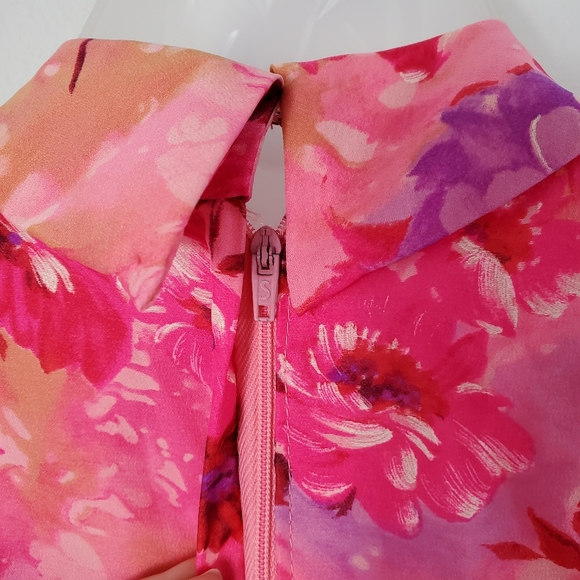 VTG 60s Hot Pink Flower Maxi Dress - US S - Picture 11 of 14